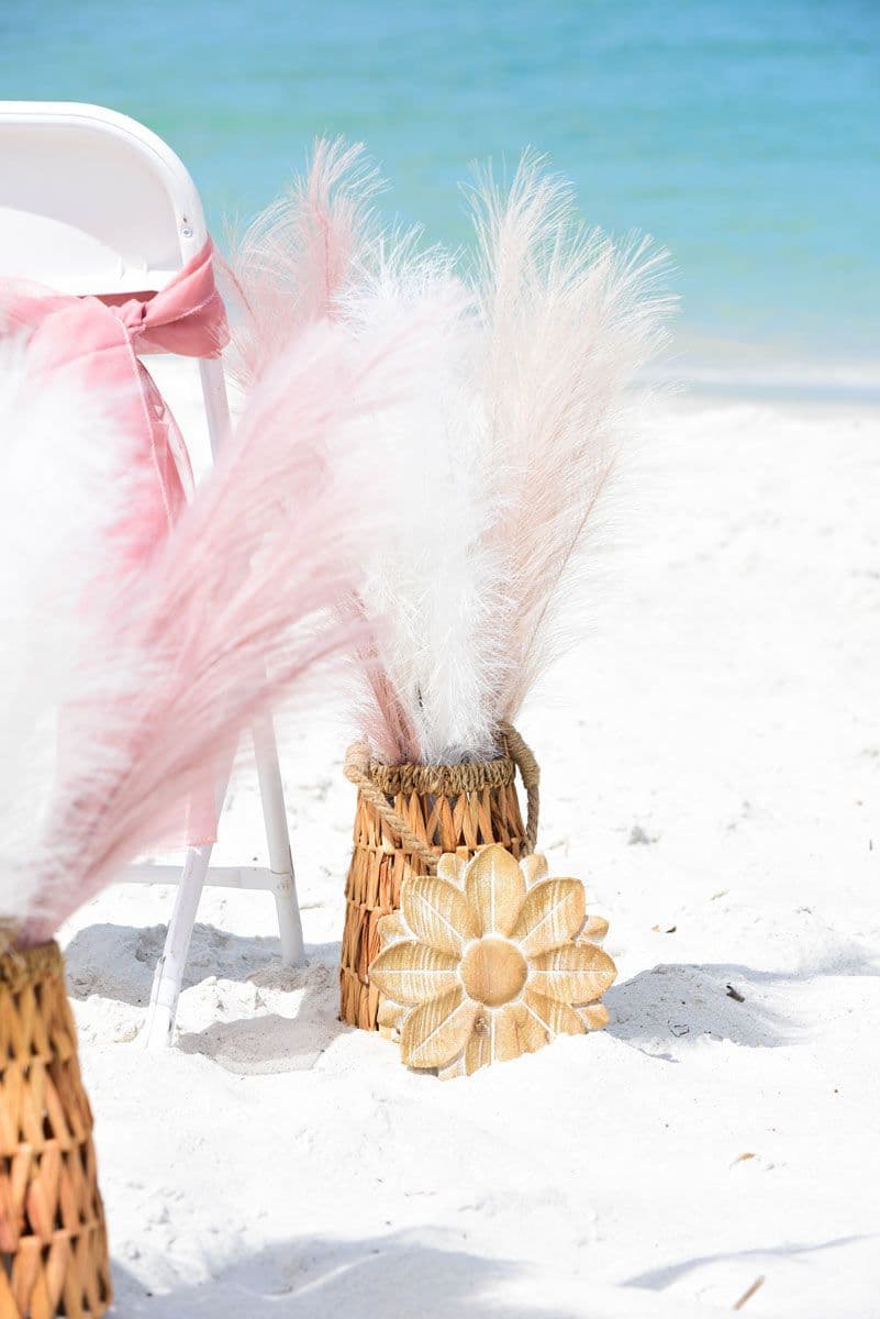 Florida Pompas Grass beach wedding aisle