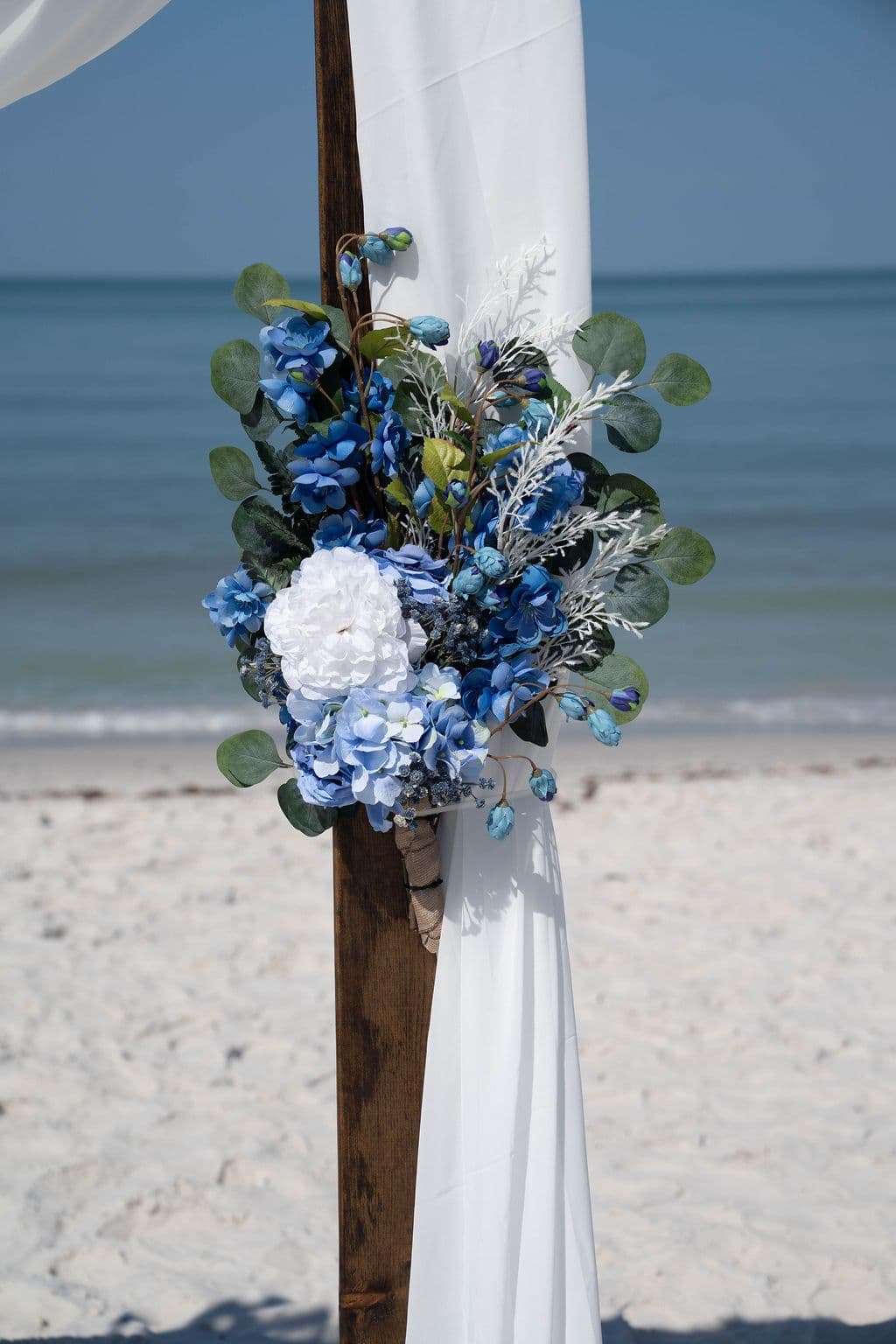 Florida beach wedding decor setup