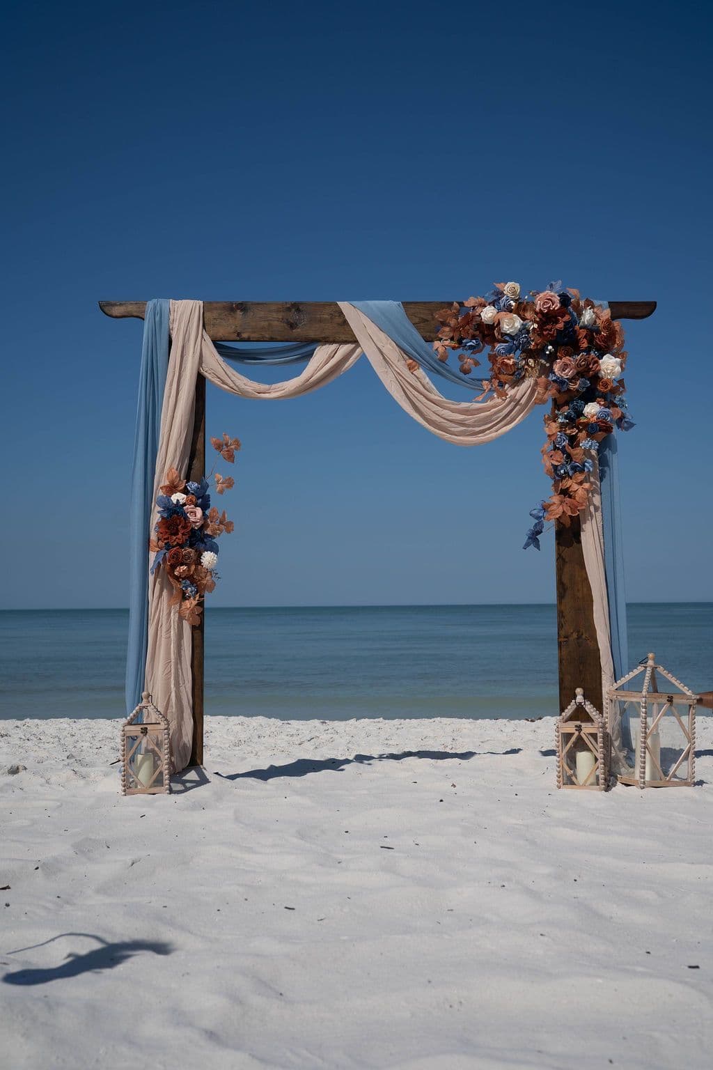 Florida beach wedding decor setup