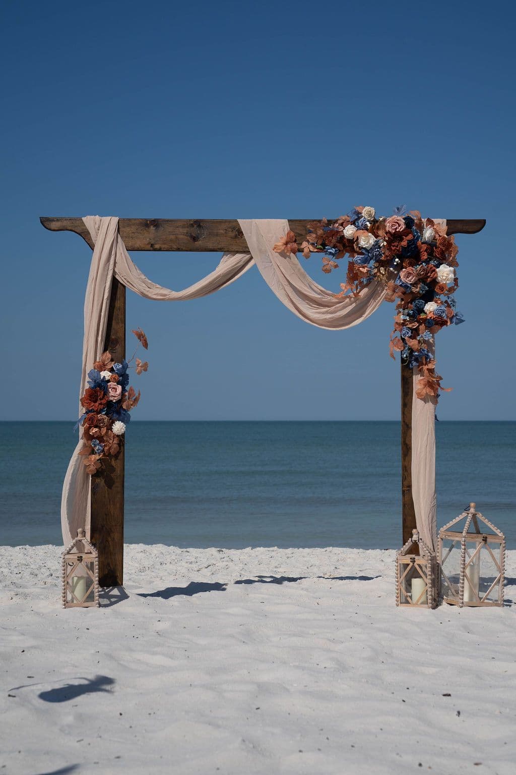 Florida beach wedding decor setup