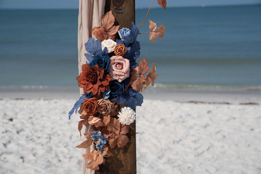 Florida beach wedding decor setup