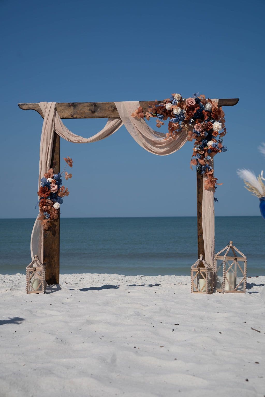 Florida beach wedding decor setup